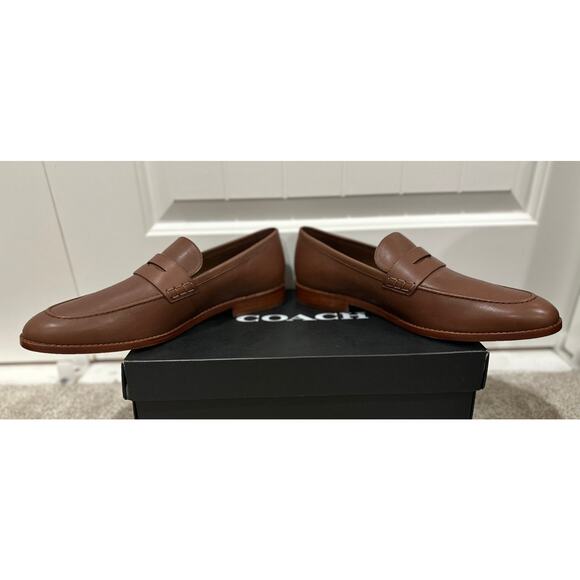 Coach Men's Declan Loafer Saddle Brown Size 10 NIB Smooth Leather Upper Timeless - Picture 8 of 13